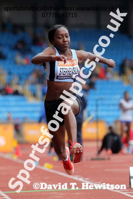 Lia Stephenson (Thames Valley) triple jump, 2014 Sainsbury's British Championships. Photo: David T. Hewitson/Sports for All Pics